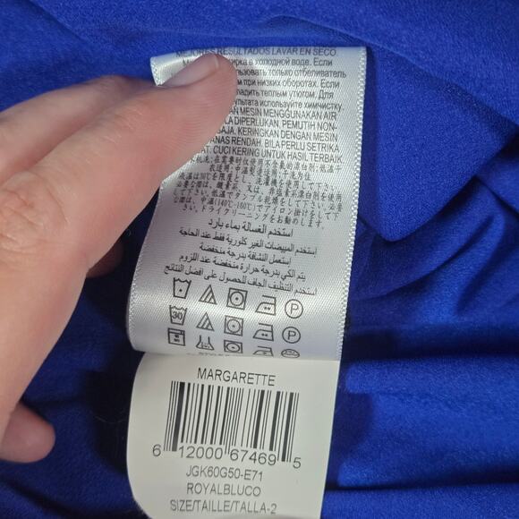 BCBGMaxAzria Women Sz 02 MARGARETTE Royal Blue Halter Maxi Dress Prom HOCO EUC - Picture 10 of 12